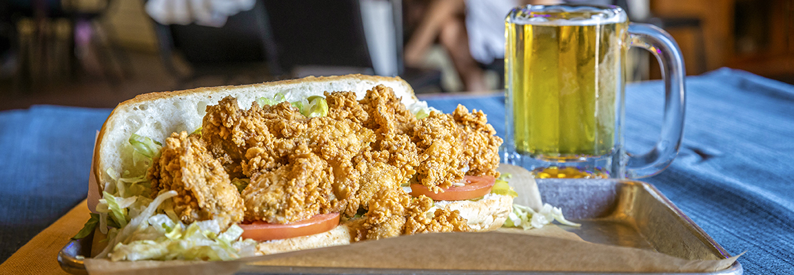 Fried Oyster Po'Boy at Hot Tails in New Roads