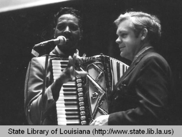 First annual New Orleans Jazz and Heritage Festival, April 22-26, 1970., New Orleans, Louisiana. Clifton Chenier performs. Photo courtesy of State Library of Louisiana.