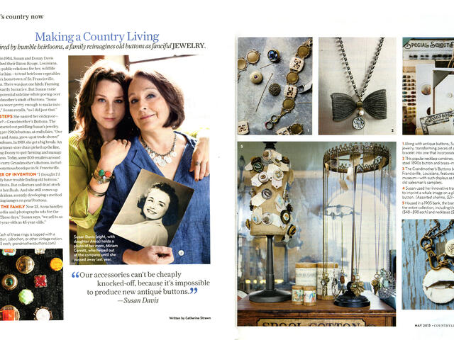 Country Living Magazine featured our store in the May 2013 issue