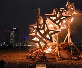 Christmas Bonfire New Orleans Louisiana