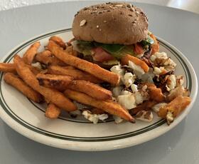 A vegan burger from Good Wishes Cafe in Shreveport