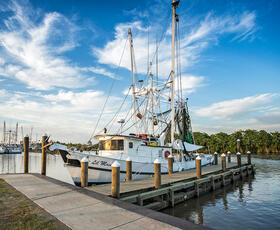 Delcambre's shrimp boats along Cajun Corridor Byway in Louisiana